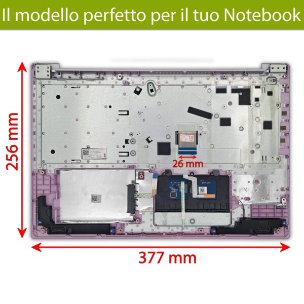 Alternative view of Top Case 5CB0R16513 per Lenovo IdeaPad 330-15 con: Tastiera italiana, TouchPad, Speaker e Connettore SSD, Colore: Platinium Gray