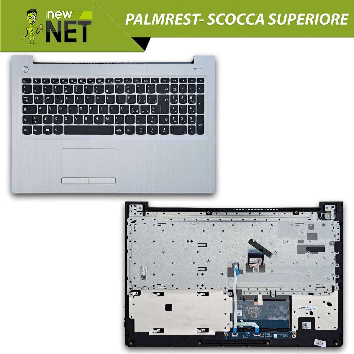 Top Case 5CB0M29131 per Lenovo IdeaPad 310-15 con Tastiera italiana e TouchPad, Colore: Silver (Argento) - immagine 5
