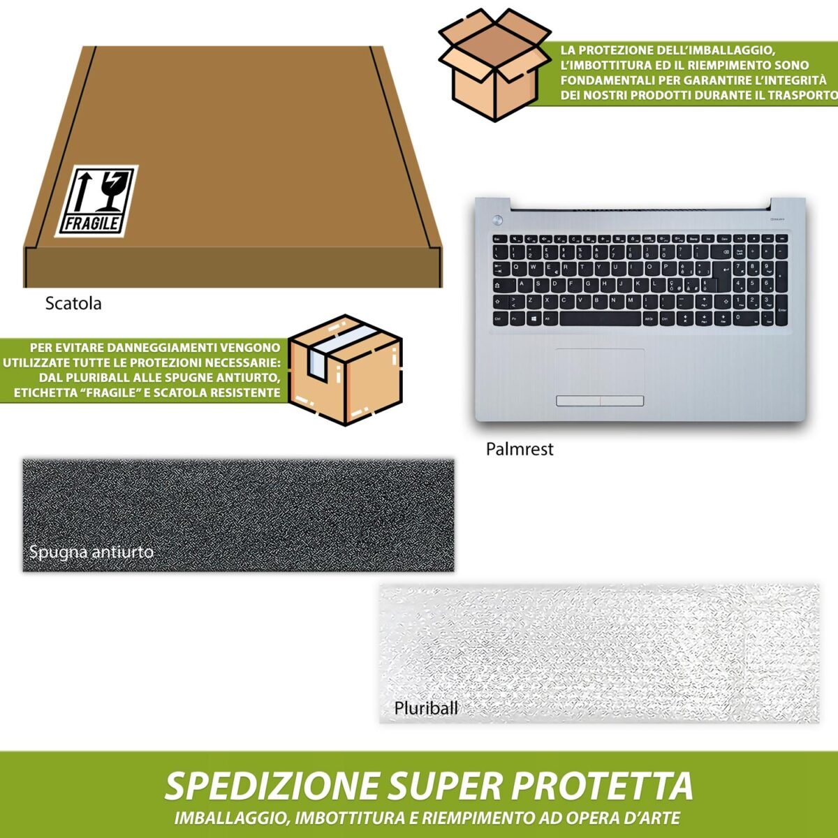 Top Case 5CB0M29131 per Lenovo IdeaPad 310-15 con Tastiera italiana e TouchPad, Colore: Silver (Argento) - immagine 6