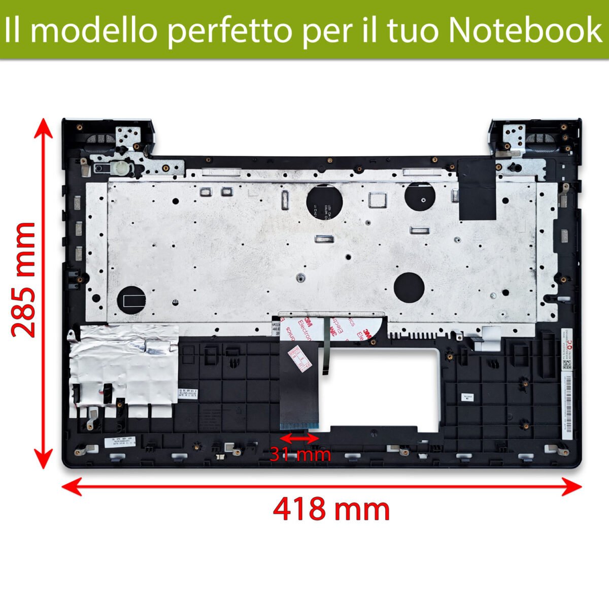 Top Case 5CB0L02366 per Lenovo 700-17ISK con Tastiera italiana, Colore: Silver (Argento) - immagine 2
