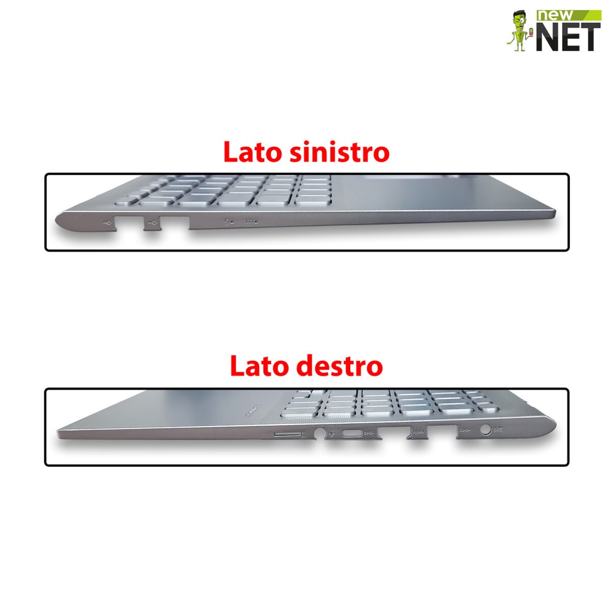 Top Case 90NB0K92-R31IT0 per ASUS Vivobook 15 X512 con Tastiera italiana, Colore: Argento - immagine 3