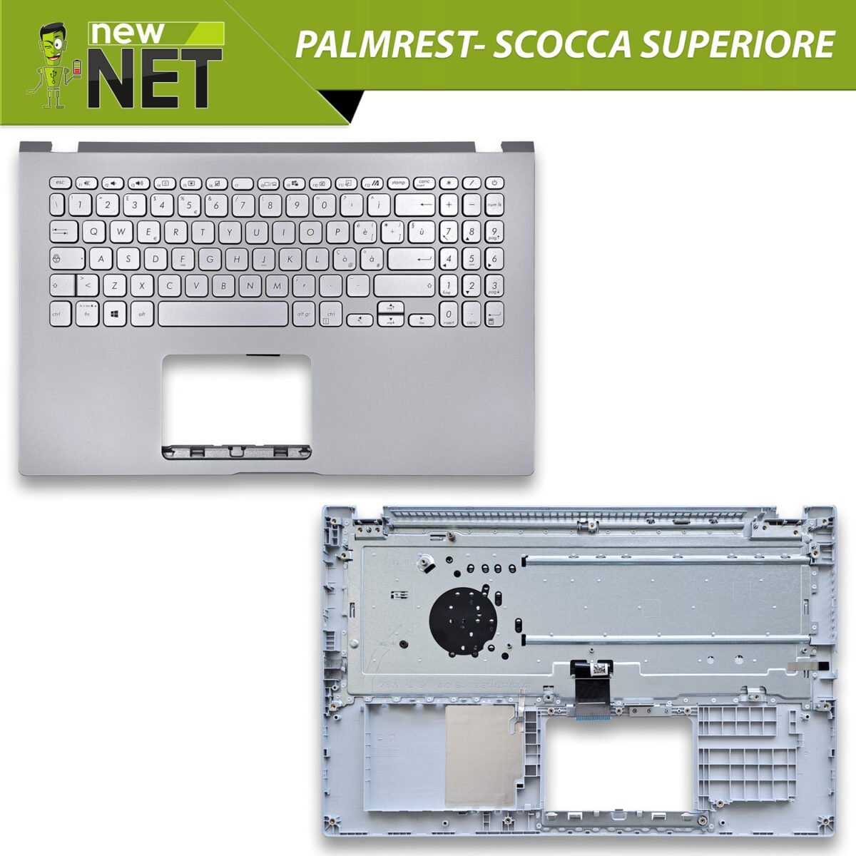 Top Case 90NB0MZ1-R36IT2 per ASUS X509 con Tastiera italiana, Colore: Argento - immagine 5