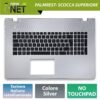 Top Case 90R-NAL1K3F80Y per ASUS N76 con Tastiera italiana retroilluminata, Colore: Argento