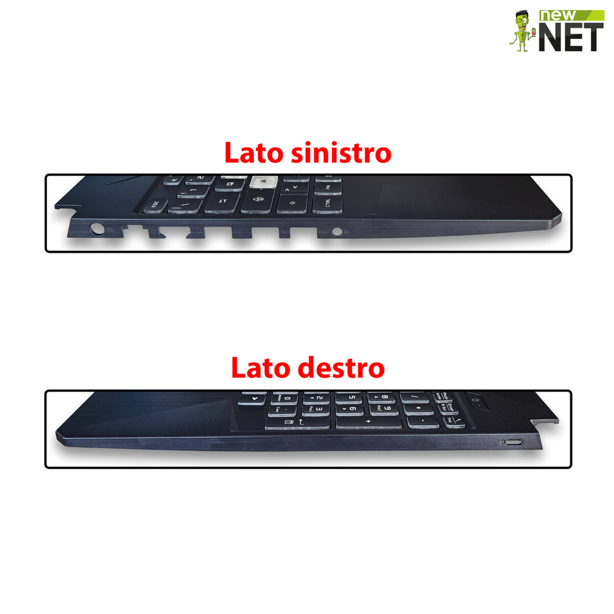 Top Case 90NR02M5-R31IT2 per ASUS TUF Gaming FX505D con Tastiera italiana retroilluminata RGB, Colore: Nero - immagine 3