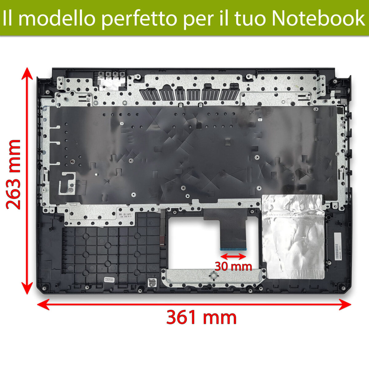 Top Case 90NR02M5-R31IT2 per ASUS TUF Gaming FX505D con Tastiera italiana retroilluminata RGB, Colore: Nero - immagine 2