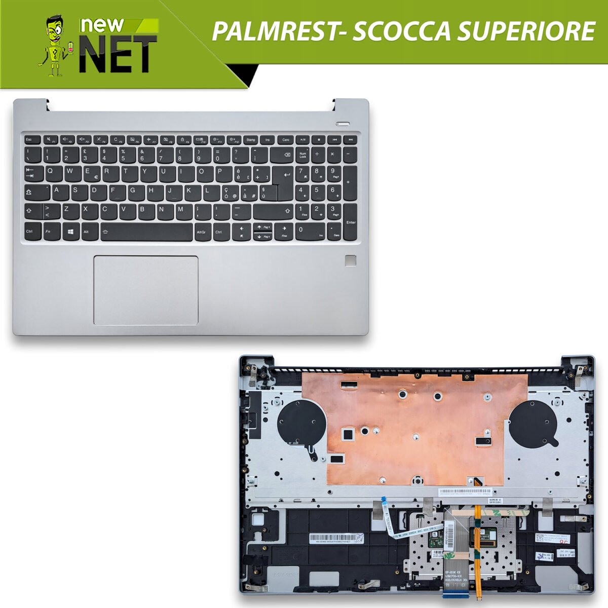 Top Case 5CB0Q62247 per Lenovo IdeaPad 720S-15IKB con Tastiera retroilluminata italiana e touchpad, Colore: Argento - immagine 6