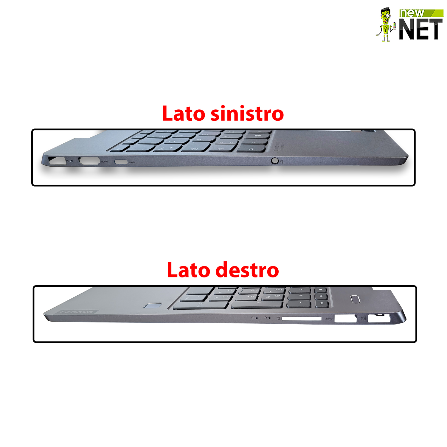 Top Case 5CB0U43625 per Lenovo IdeaPad S540-15IWL GTX con Tastiera retroilluminata italiana, Colore: Grigio - immagine 3