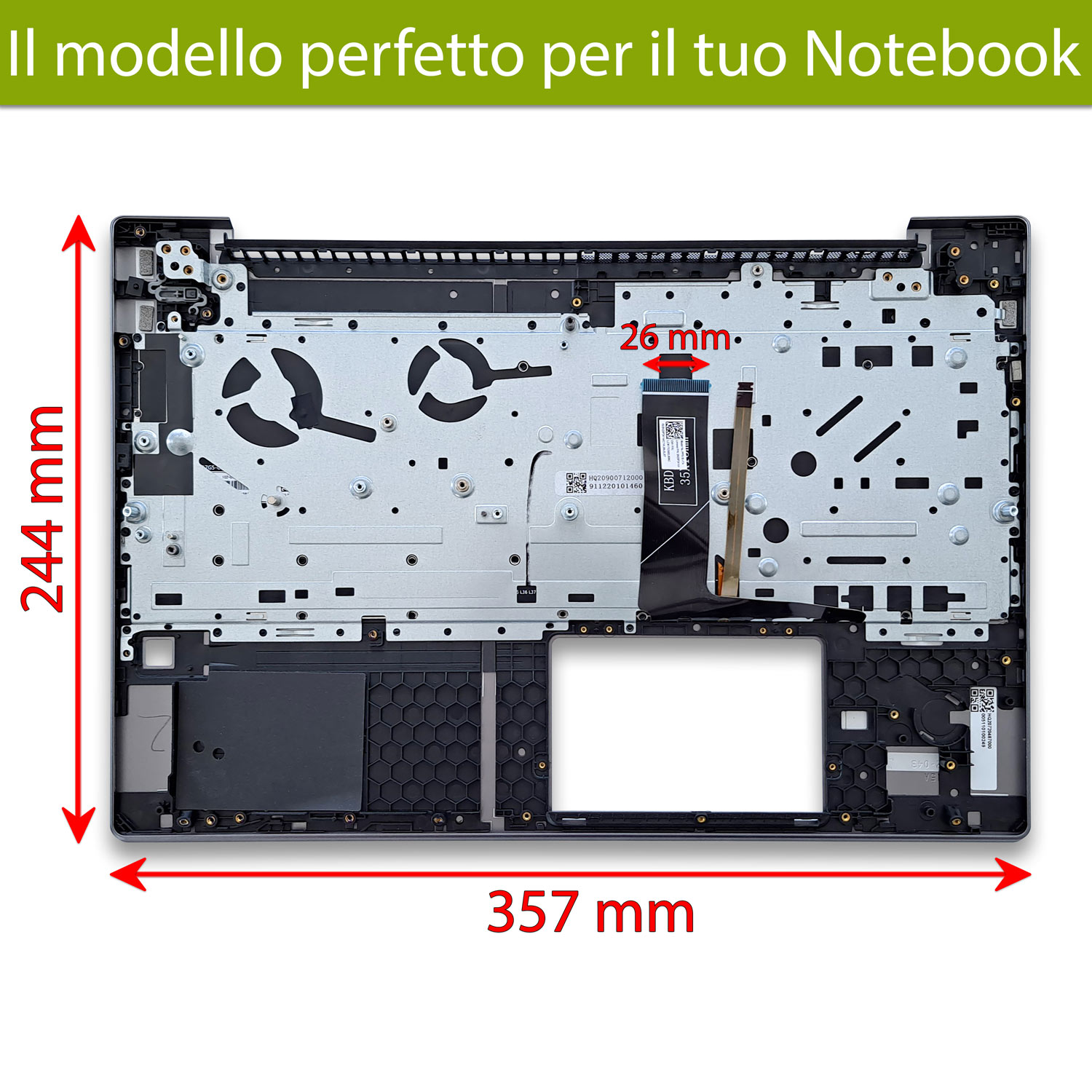 Top Case 5CB0U43625 per Lenovo IdeaPad S540-15IWL GTX con Tastiera retroilluminata italiana, Colore: Grigio - immagine 2