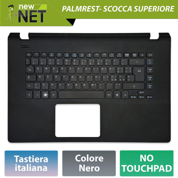 Top Case 60.MMLN2.014 per Acer Aspire ES1-511 con Tastiera italiana, Colore Nero