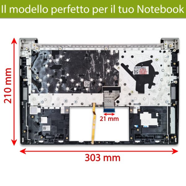 Alternative view of Top Case N10777-061 per HP EliteBook 630 G9 con Tastiera italiana retroilluminata, Colore Argento