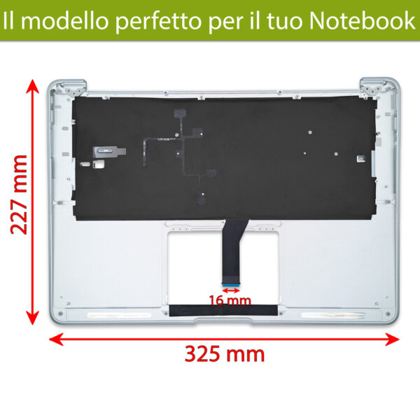 Alternative view of Top Case 661-7480 per MacBook Air 13" A1466 metà 2013-2017 con Tastiera italiana retroilluminata, Colore Argento