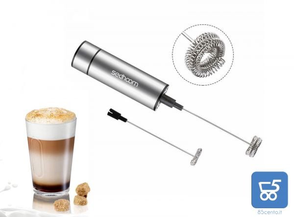 Sedhoom montalatte elettrico, schiumatore con testina del frullino a molla - decorazione Cappuccino