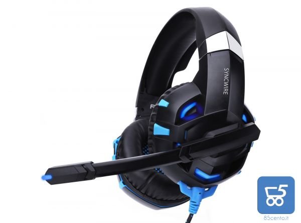 Syncwire Cuffie gaming PS4 PC Xbox One Laptop LX20 LX30 Nintendo Switch audio surround 7.1 con microfono e luce LED