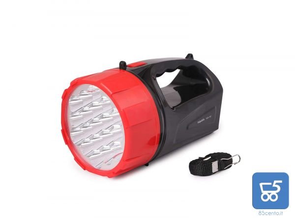 Torcia a 19 LED - ricaricabile ad alta potenza con batteria da1500 mah