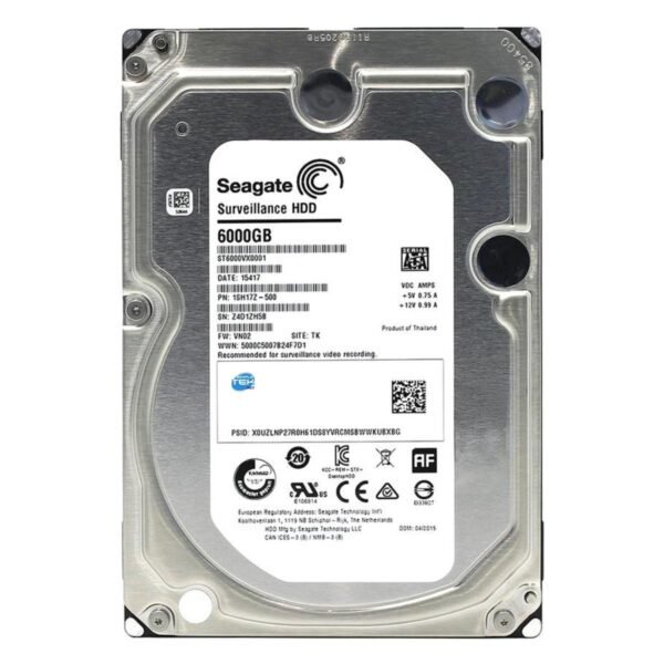 SEAGATE SURVEILLANCE HARD DISK HDD 6TB 3,5" SATA 5400RPM DISCO DVR PC NAS